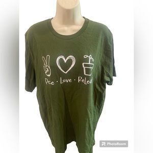 Peace Love Replant Green Tee Shirt Women’s‎ Size XL